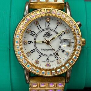 Kirk's Folly Unforgettable Gold Tone AB Crystal Watch K903L Expansion Band